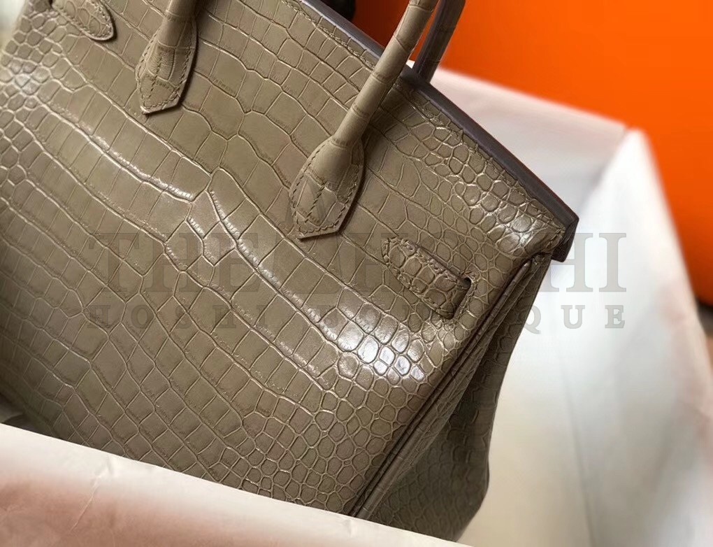 H**me5 Birkin 30cm Bag In Taupe Embossed Crocodile Leather Master Quality