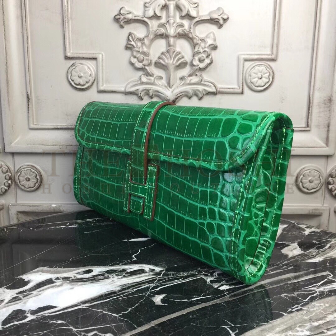 H**me5 Jige Elan 29 Clutch In Bambou Crocodile Leather Master Quality
