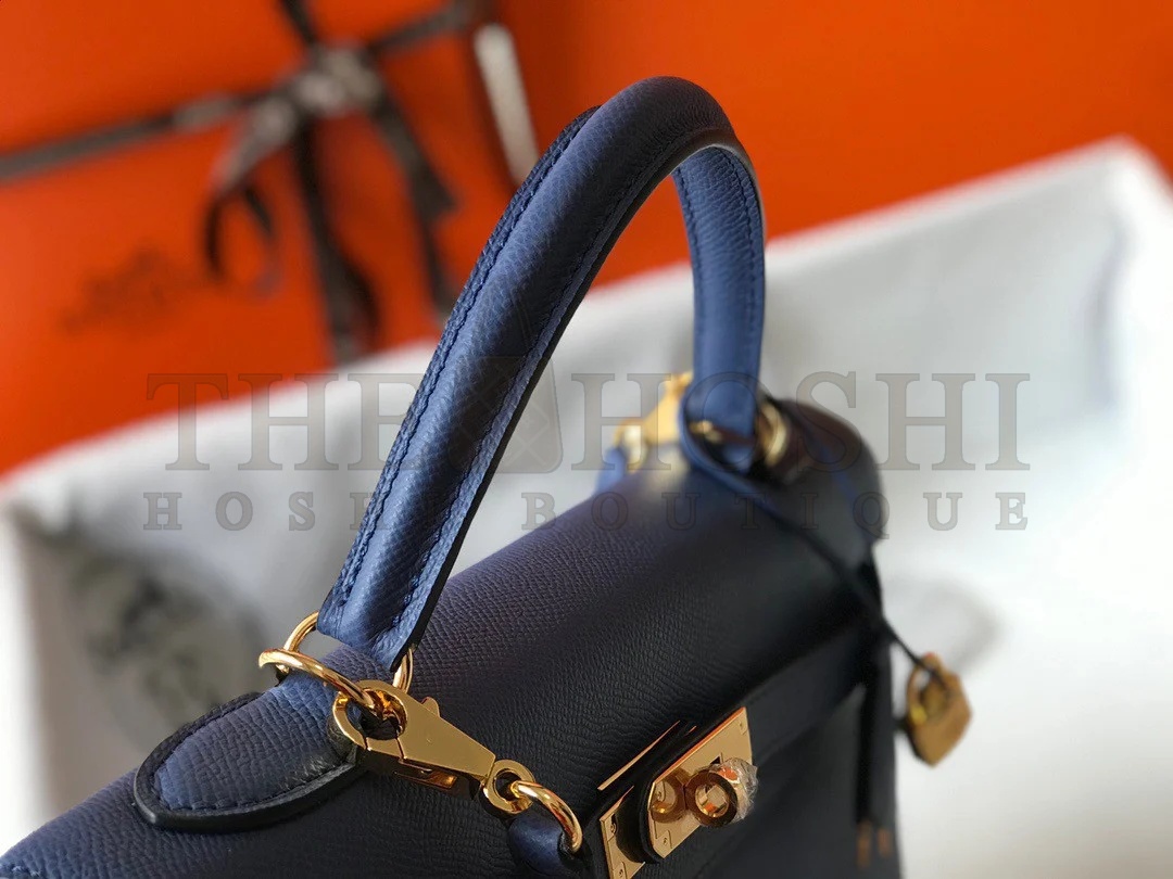 H**me5 Kelly 28cm Sellier Bag in Blue Agate Epsom Calfskin GHW Master Quality