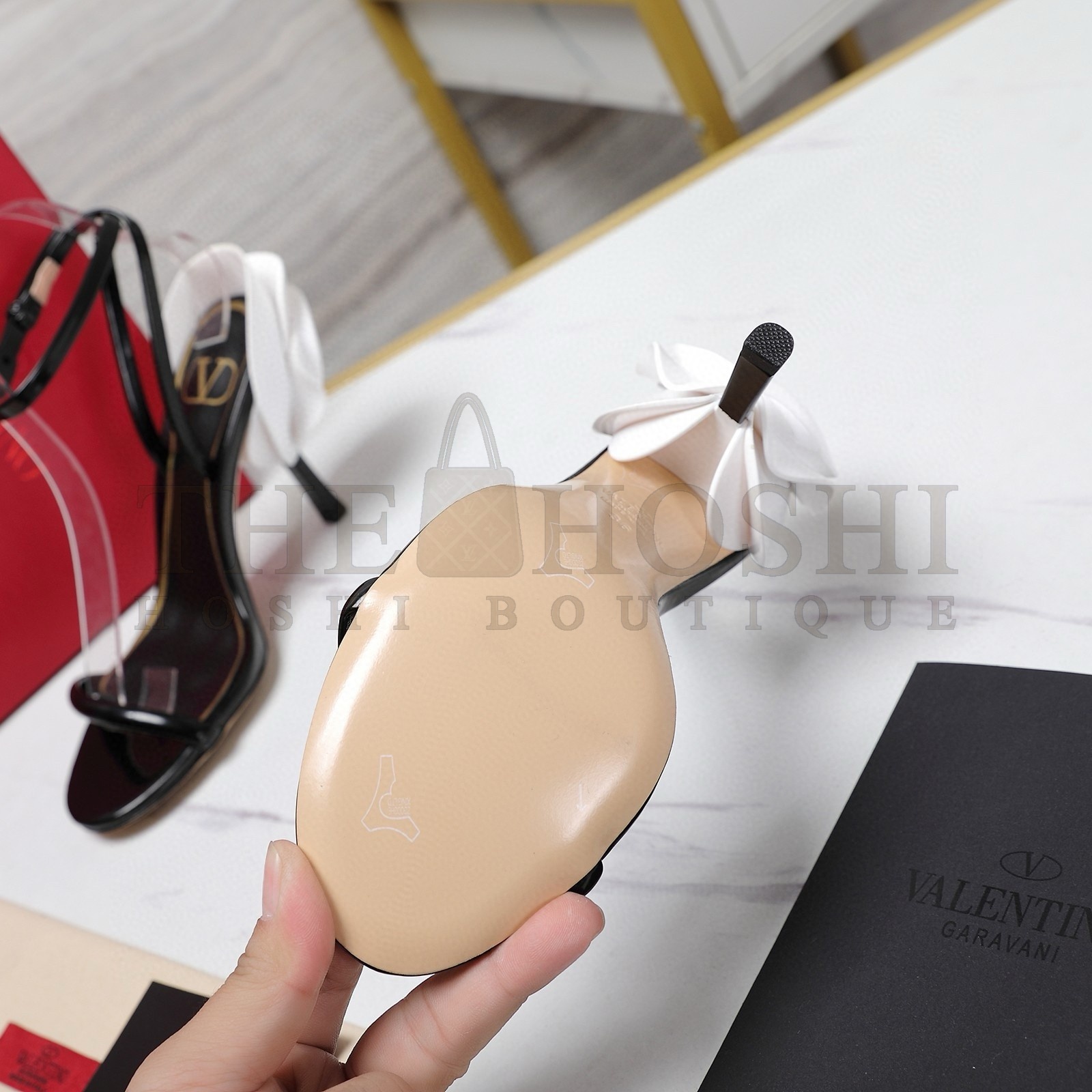 Va1e*ntin0 Roserouche Sandals 1959 100mm in Black Calfskin Master Quality