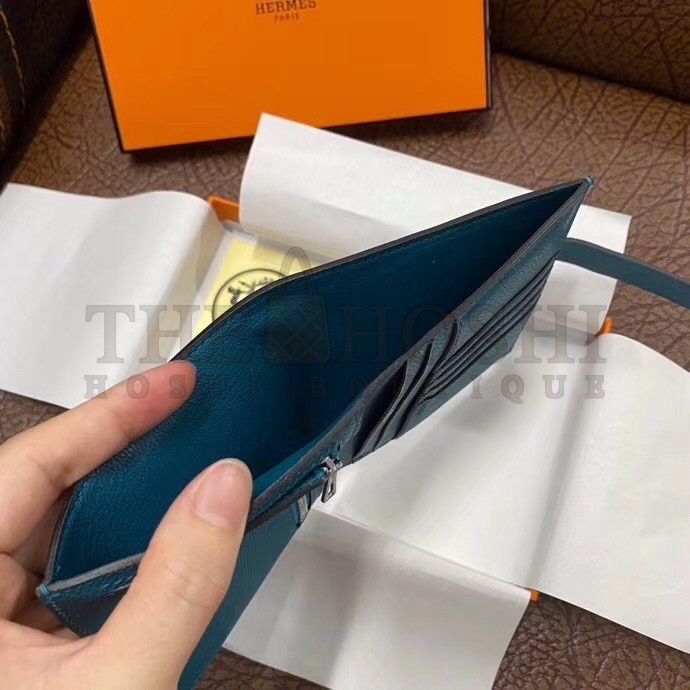 H**me5 Bearn Compact Wallet In Blue Izmir Epsom Leather Master Quality