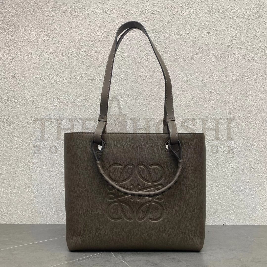 L0ew* Small Anagram Tote In Taupe Grained Calfskin Master Quality