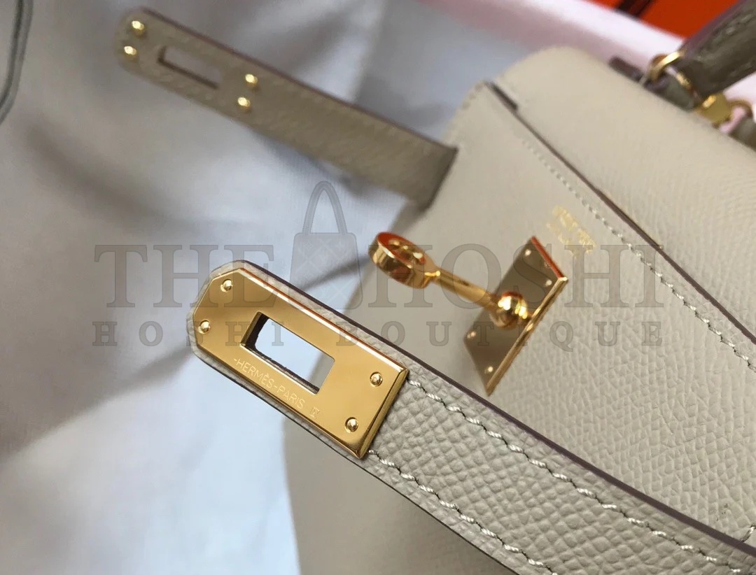 H**me5 Kelly Mini II Sellier Bag In Tourterelle Epsom Leather GHW Master Quality