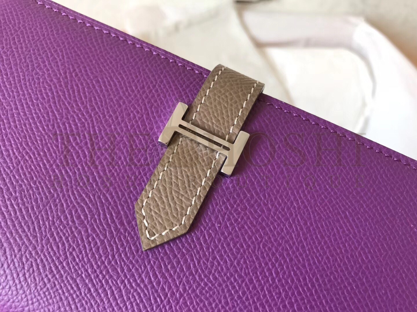 H**me5 Bi-Color Epsom Bearn Wallet Ultraviolet/Taupe Master Quality