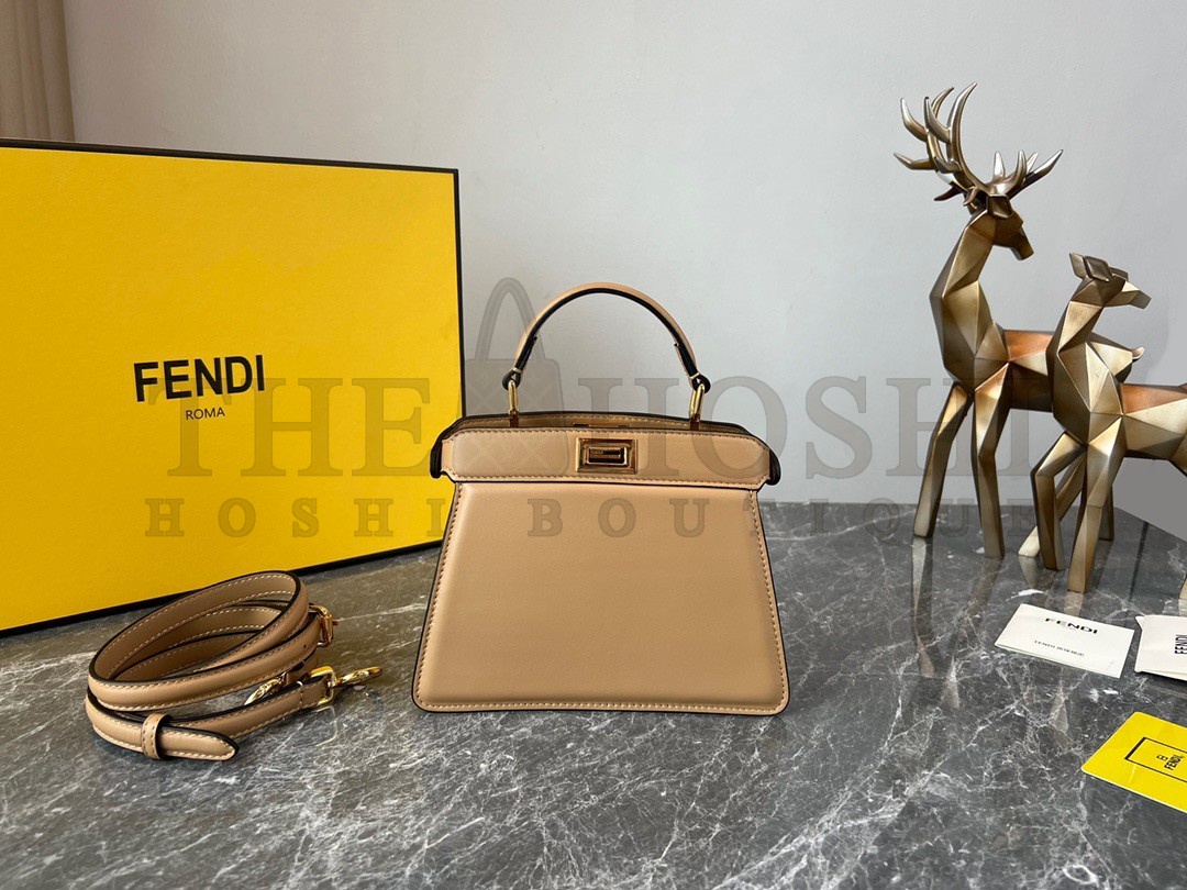 F**di Peekaboo ISeeU Petite Bag In Beige Nappa Leather Master Quality