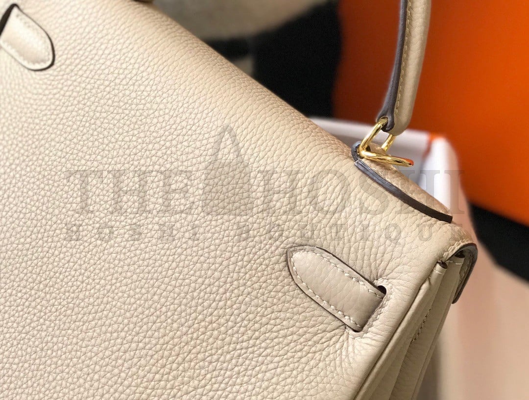 H**me5 Kelly 32cm Retourne Bag in Trench Clemence Leather GHW Master Quality