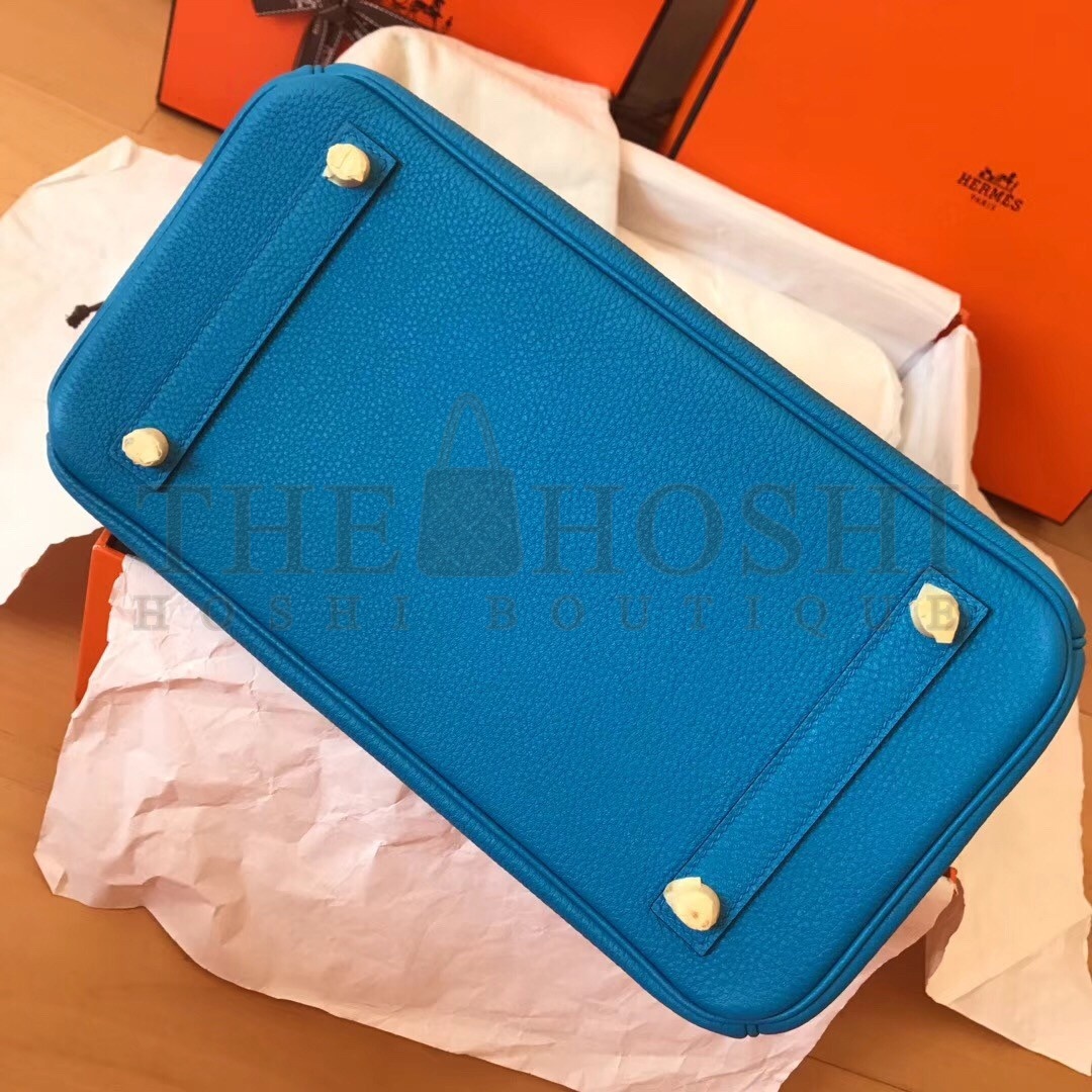 H**me5 Blue Zanzibar Birkin 30cm Clemence Handmade Bag Master Quality