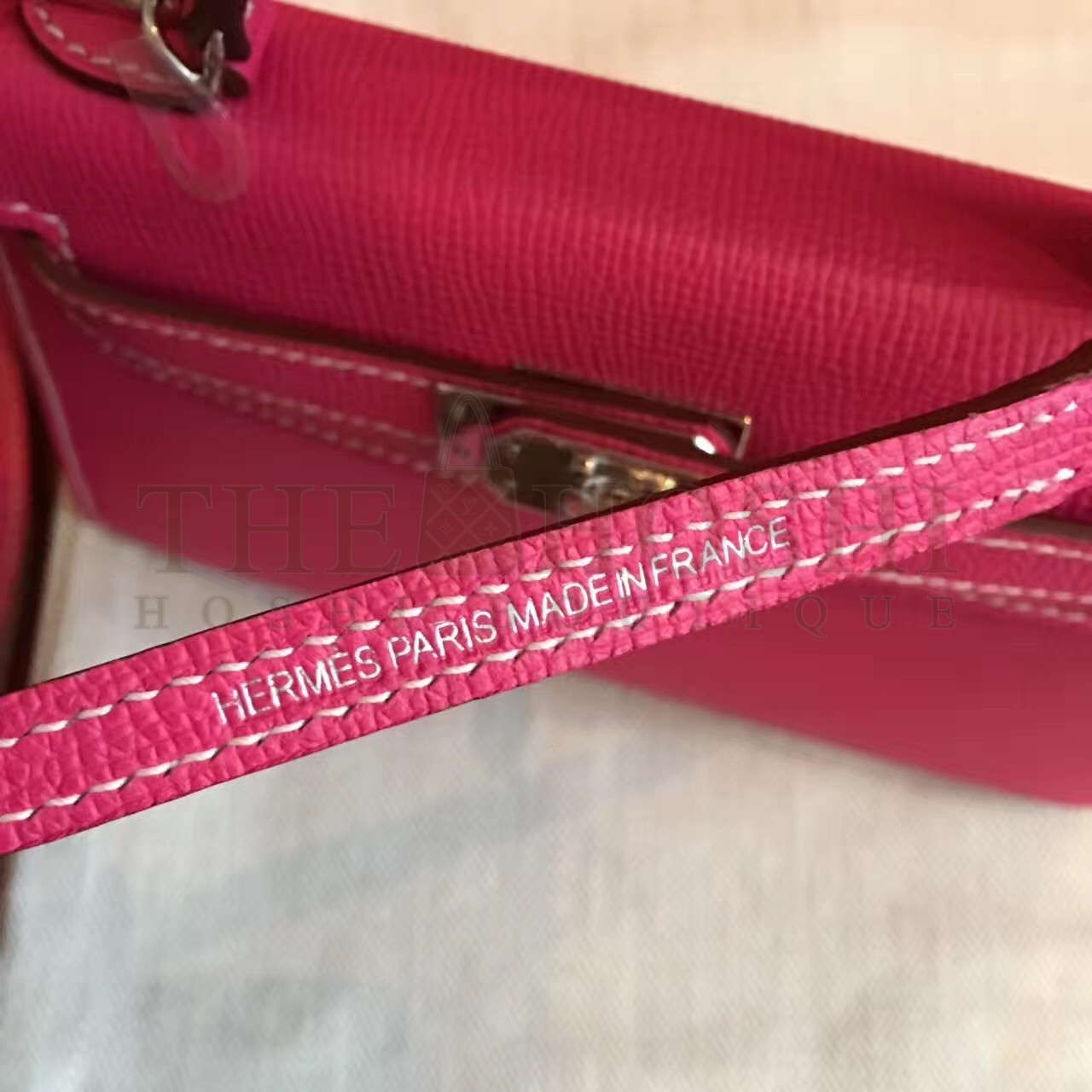 H**me5 Rose Tyrien Epsom Kelly Mini II Handmade Bag Master Quality