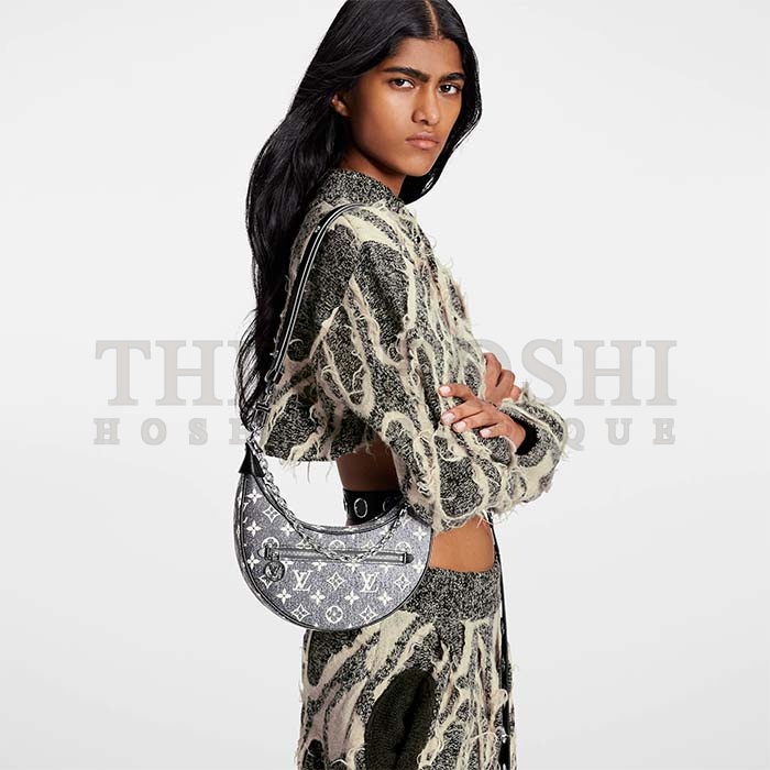 L0vis Vvtt0n LV Women Loop PM Bag Gray Denim Textile Jacquard Master Quality