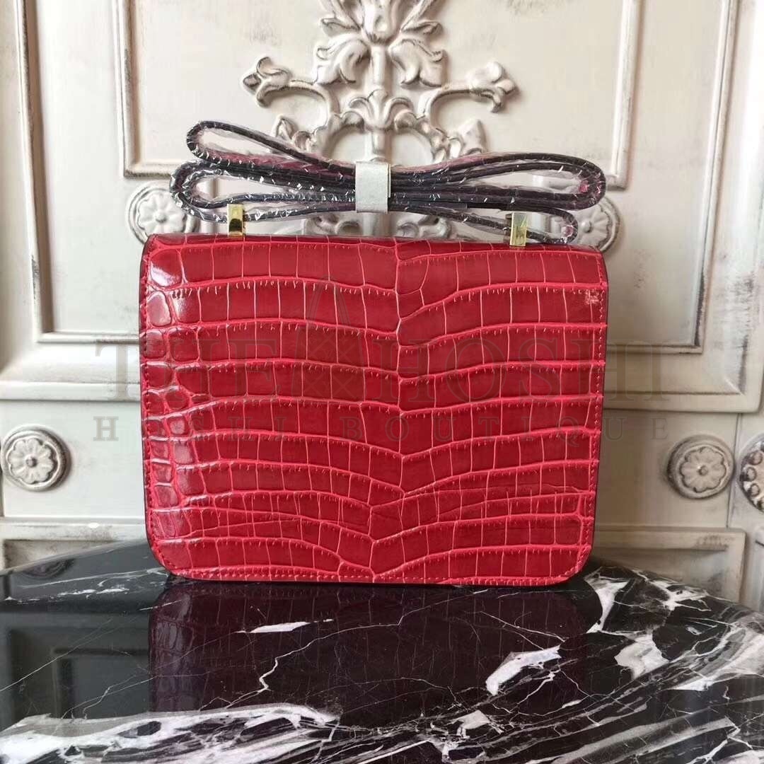 H**me5 Red Constance MM 24cm Crocodile Bag Master Quality