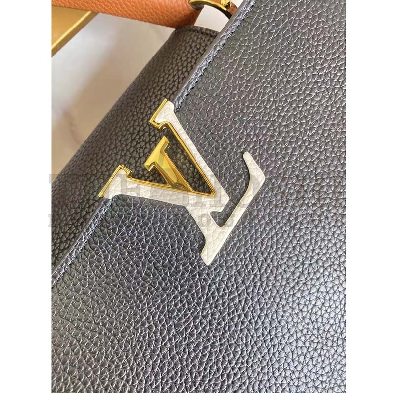 L0vis Vvtt0n LV Women Capucines MM Handbag Noir Black Rouge Taurillon Leather Master Quality