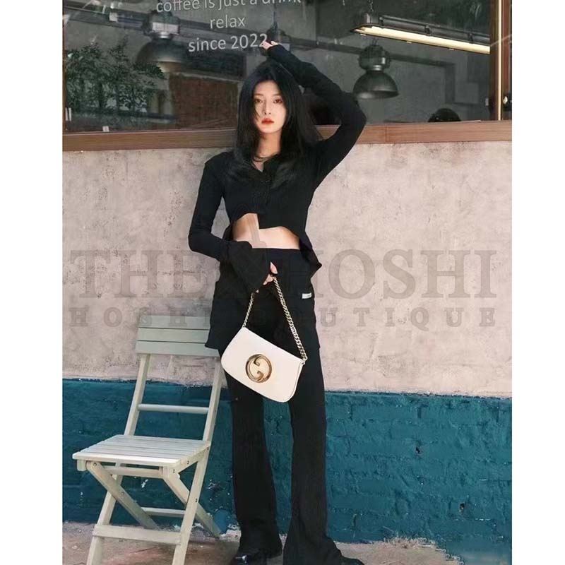 Gvc*1 Women GG Blondie Shoulder Bag White Leather Round Interlocking G Master Quality