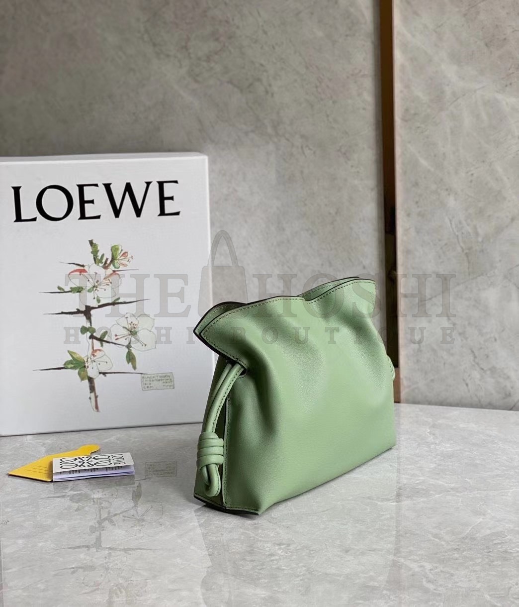 L0ew* Mini Flamenco Clutch Bag In Rosemary Calfskin Master Quality