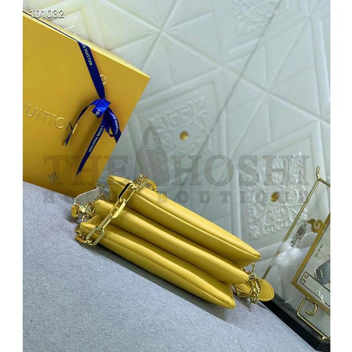 L0vis Vvtt0n LV Women Coussin PM Handbag Acid Green Lambskin Zip Closure Master Quality