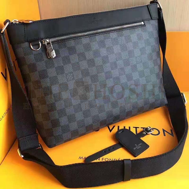L0vis Vvtt0n LV Men Mick PM Bag in Damier Graphite Canvas-Grey Master Quality