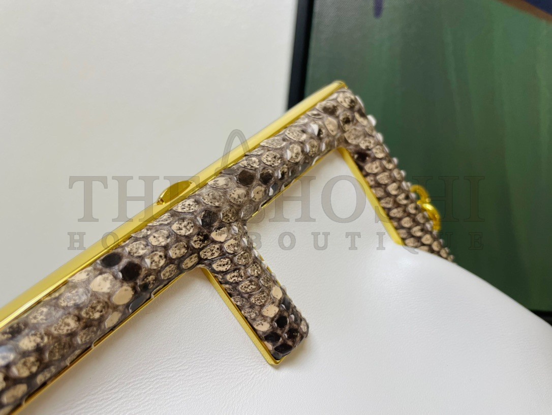 F**di First Small Bag In White Nappa Leather with Python F Master Quality