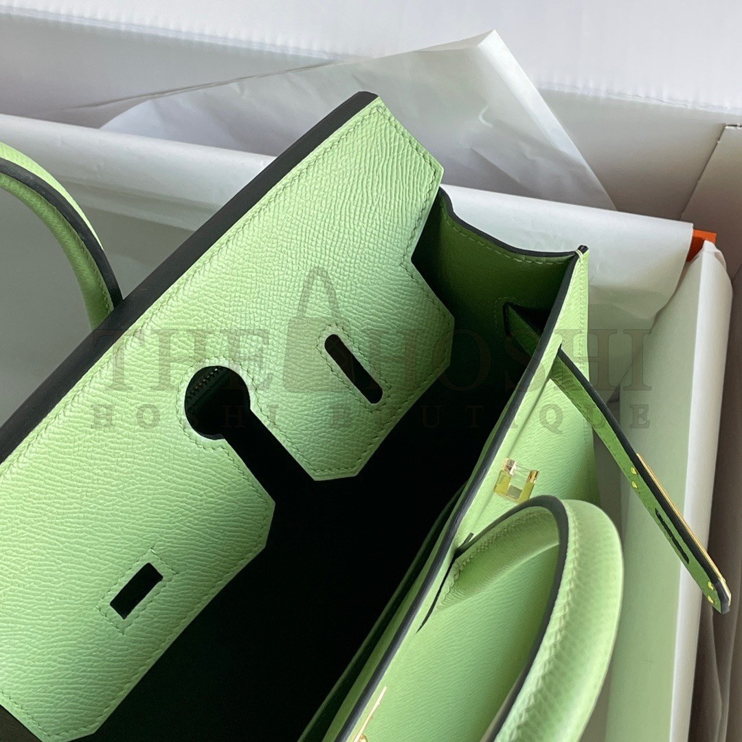 H**me5 Birkin 30 Sellier Handmade Bag In Vert Criquet Epsom Calfskin Master Quality