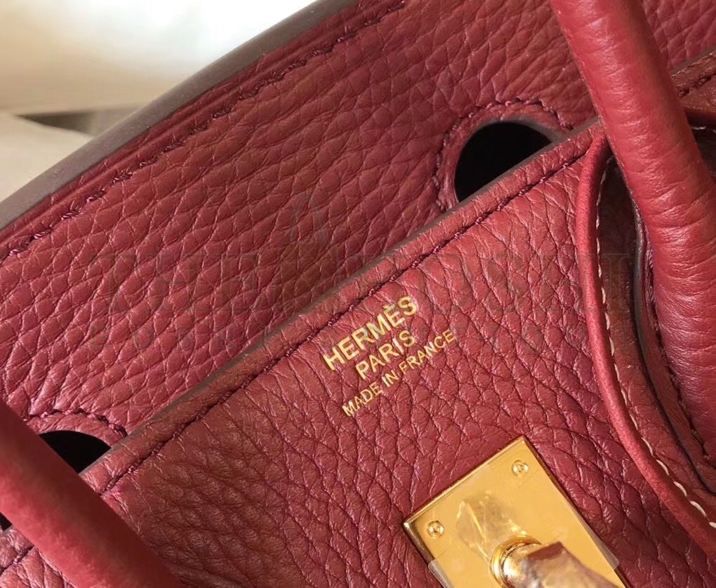 H**me5 Birkin 25cm Bag In Bordeaux Clemence Leather Master Quality