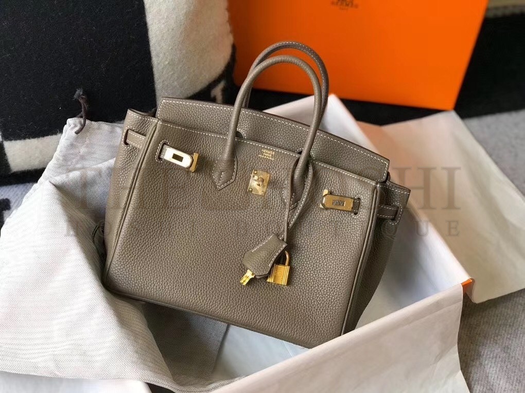 H**me5 Birkin 25cm Bag In Taupe Clemence Leather Master Quality