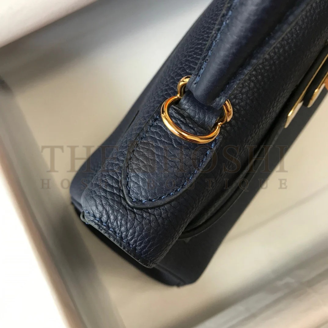 H**me5 Kelly 28cm Retourne Bag in Dark Blue Clemence Leather GHW Master Quality