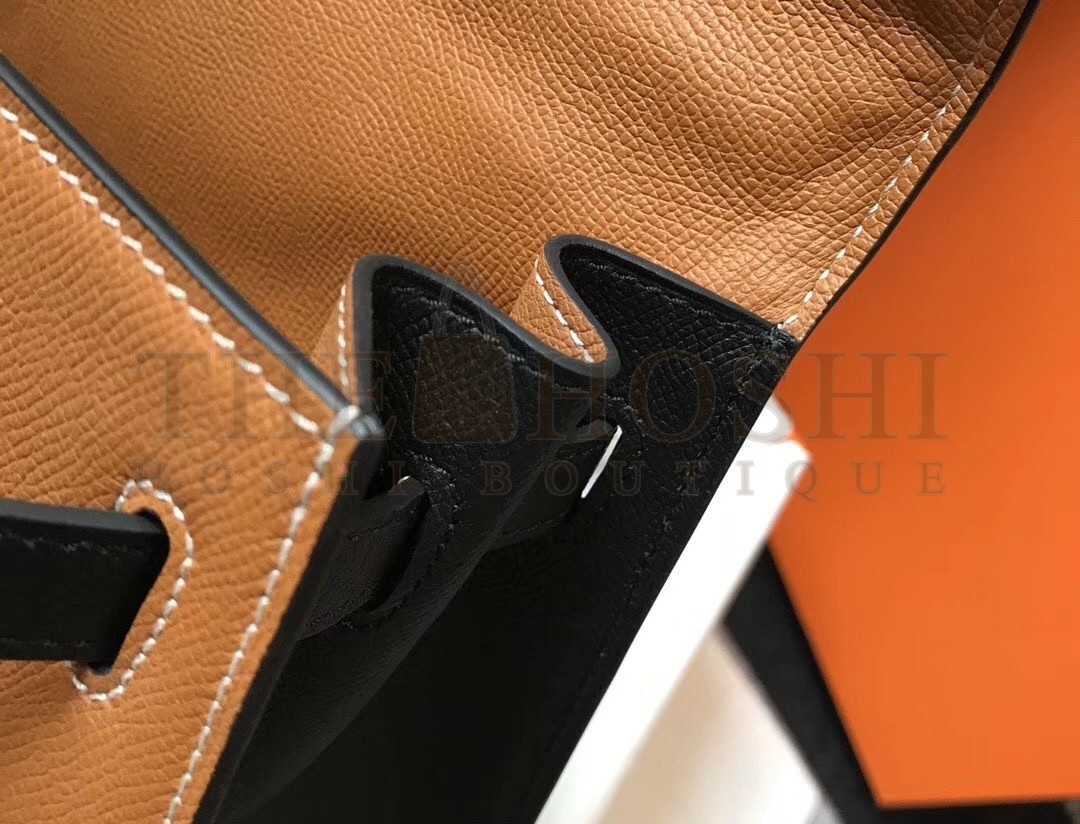 H**me5 Bi-color Kelly 32cm Epsom Bag Gold/Black GHW Master Quality