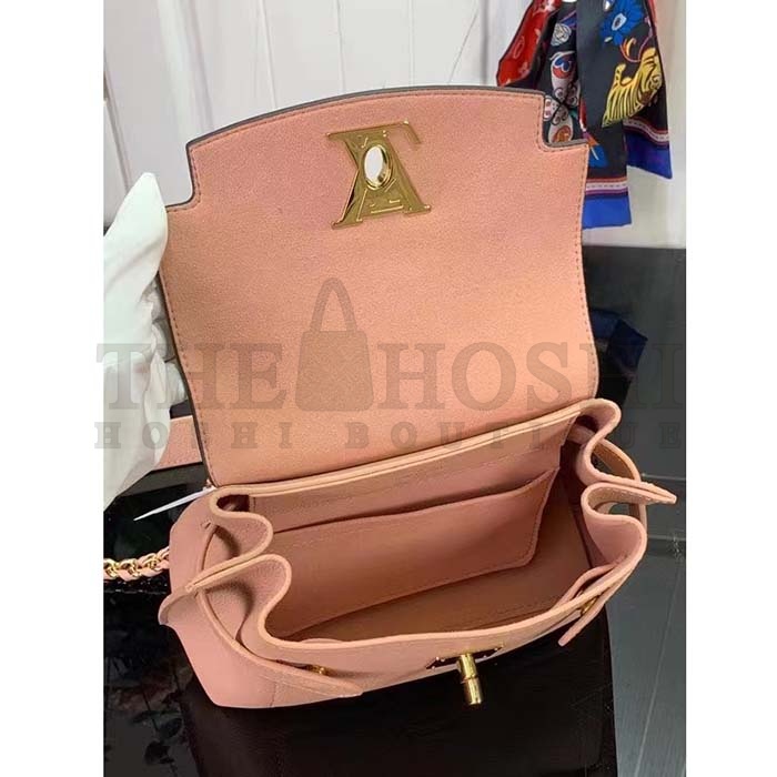 L0vis Vvtt0n LV Women Lockme Ever Mini Handbag Rose Quartz Trianon Grained Calf Leather Master Quality