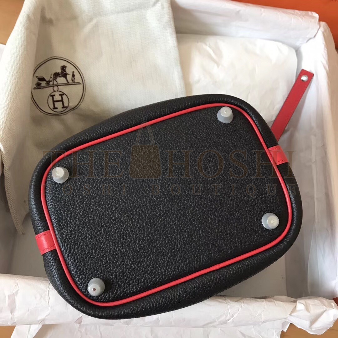 H**me5 Bicolor Picotin Lock PM 18cm Black Bag Master Quality