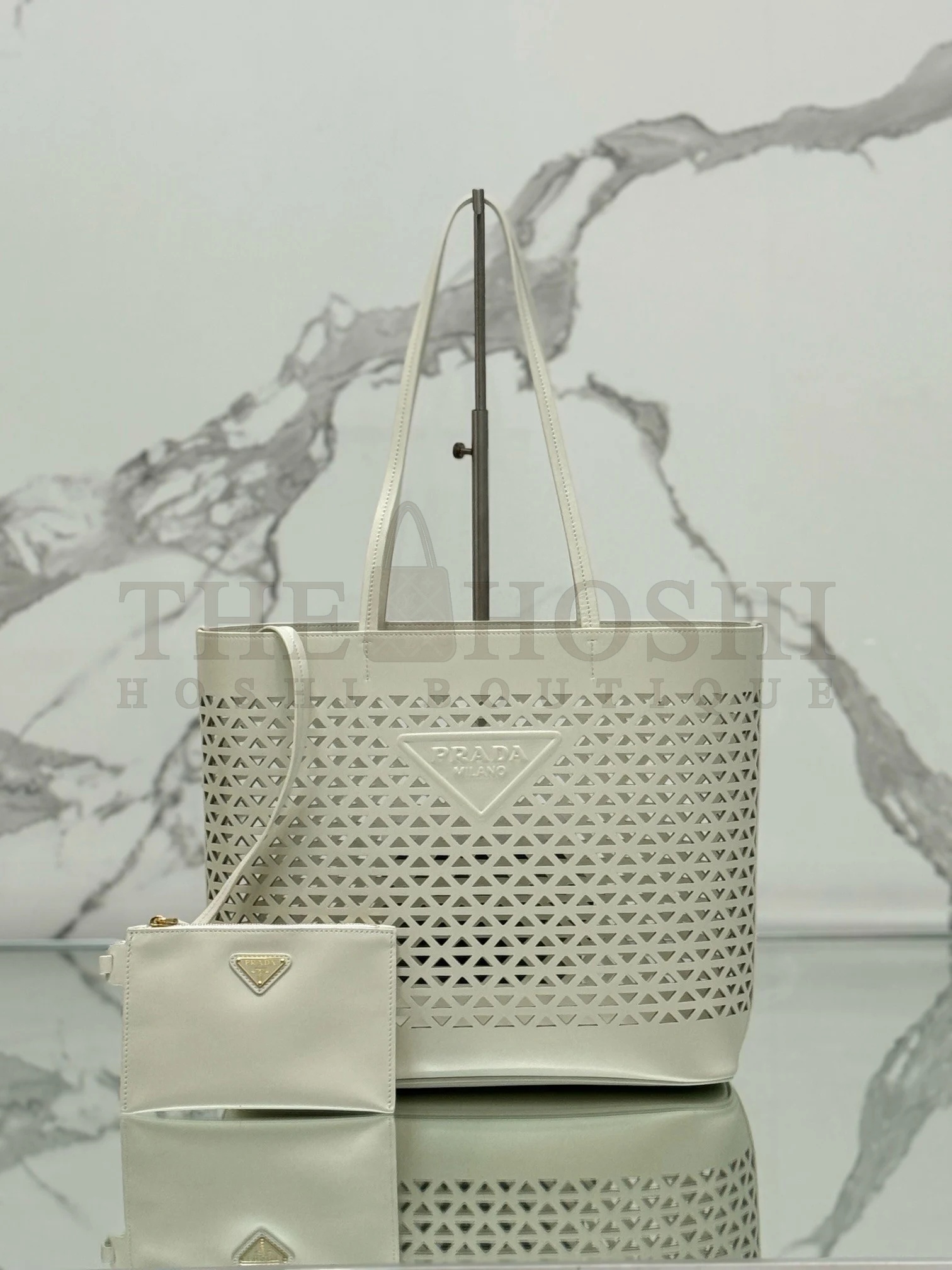 Pra*a Mini Buckle Bag in Linen Blend and Leather Master Quality