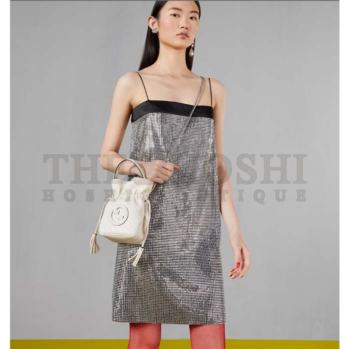 Gvc*1 Women GG Blondie Mini Bucket Bag White Leather Round Interlocking G Master Quality