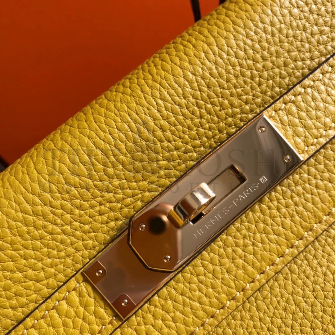H**me5 Kelly 32cm Retourne Bag in Yellow Clemence Leather GHW Master Quality