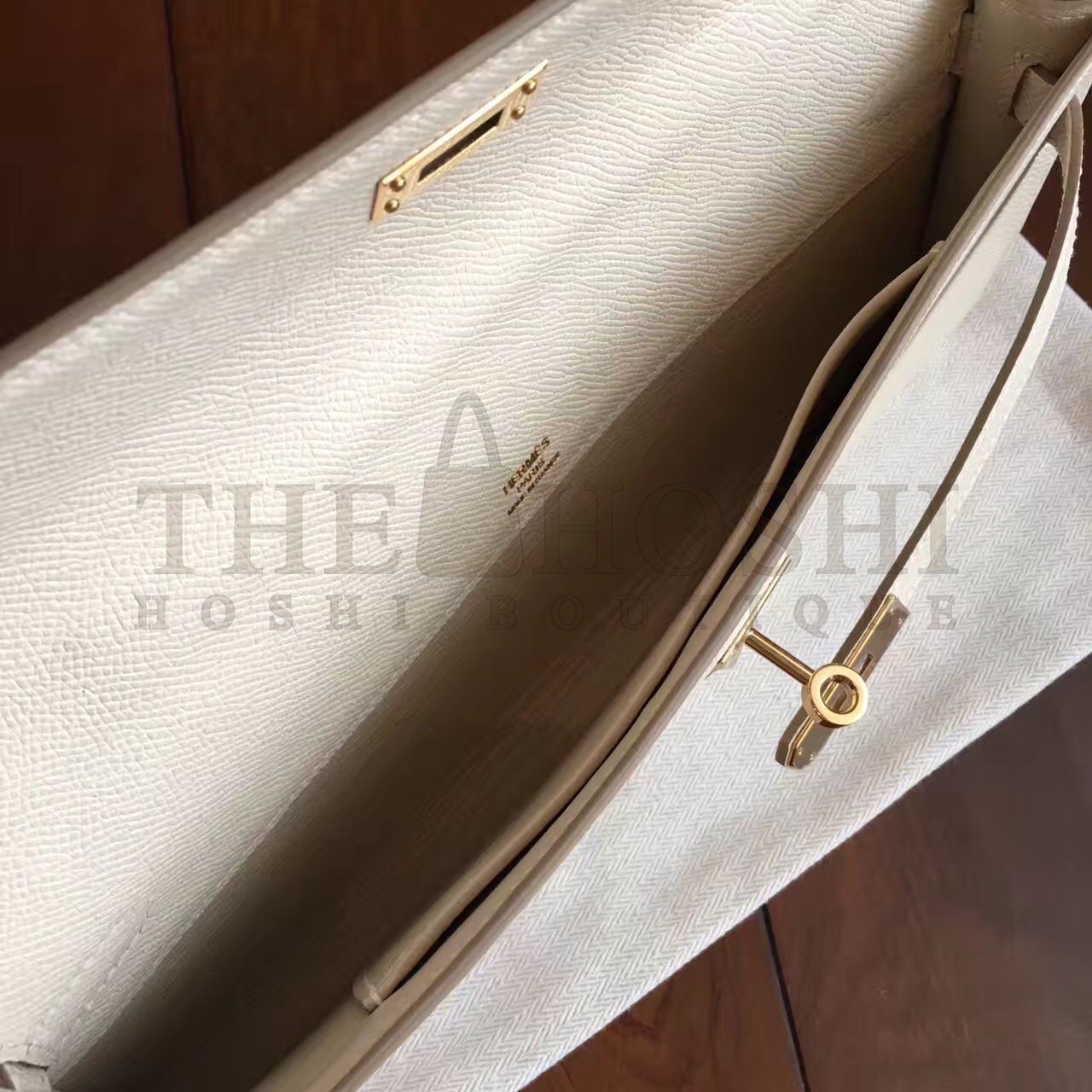 H**me5 White Epsom Kelly Cut Handmade Bag Master Quality