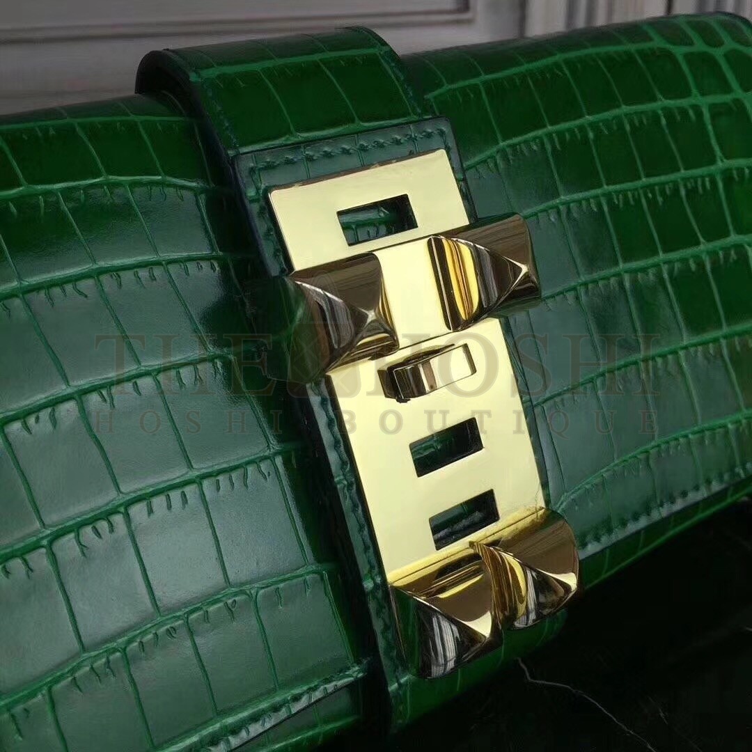 H**me5 Medor Clutch Bag In Bamboo Crocodile Leather Master Quality