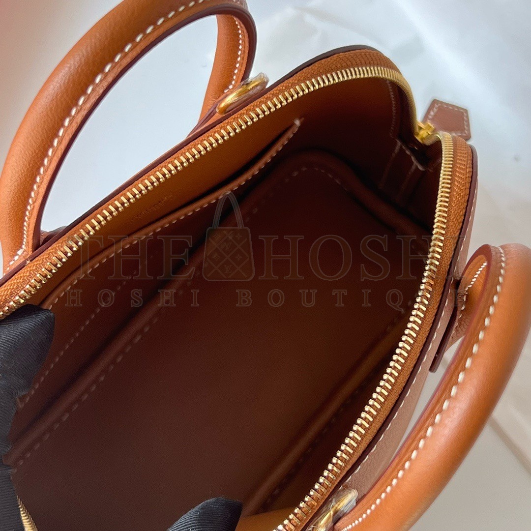 H**me5 Bolide 1923 Mini Handmade Bag In Gold Evercolor Calfskin Master Quality