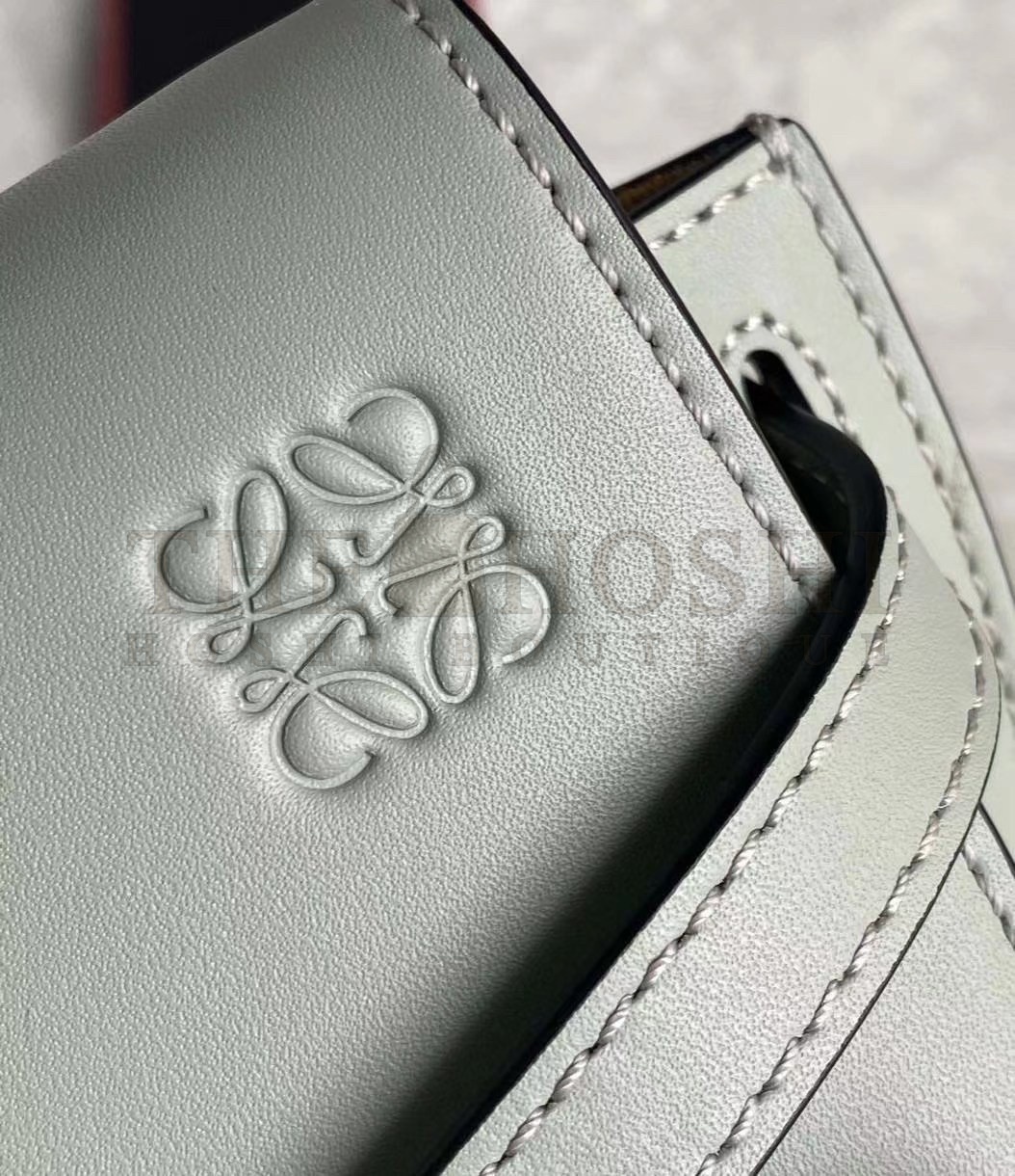 L0ew* Mini Gate Dual Bag In Ash Grey Calfskin Master Quality
