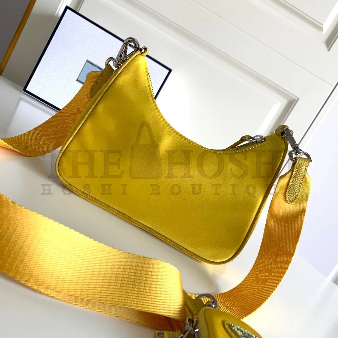 Pra*a Re-Edition 2005 Shoulder Bag In Yellow Re-Nylon Master Quality