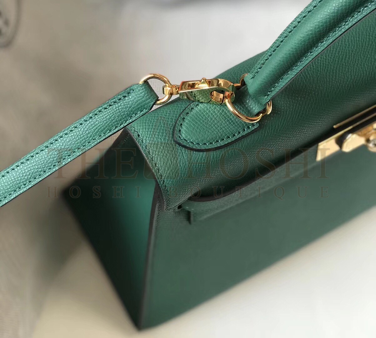 H**me5 Kelly 28cm Sellier Bag In Malachite Epsom Leather Master Quality