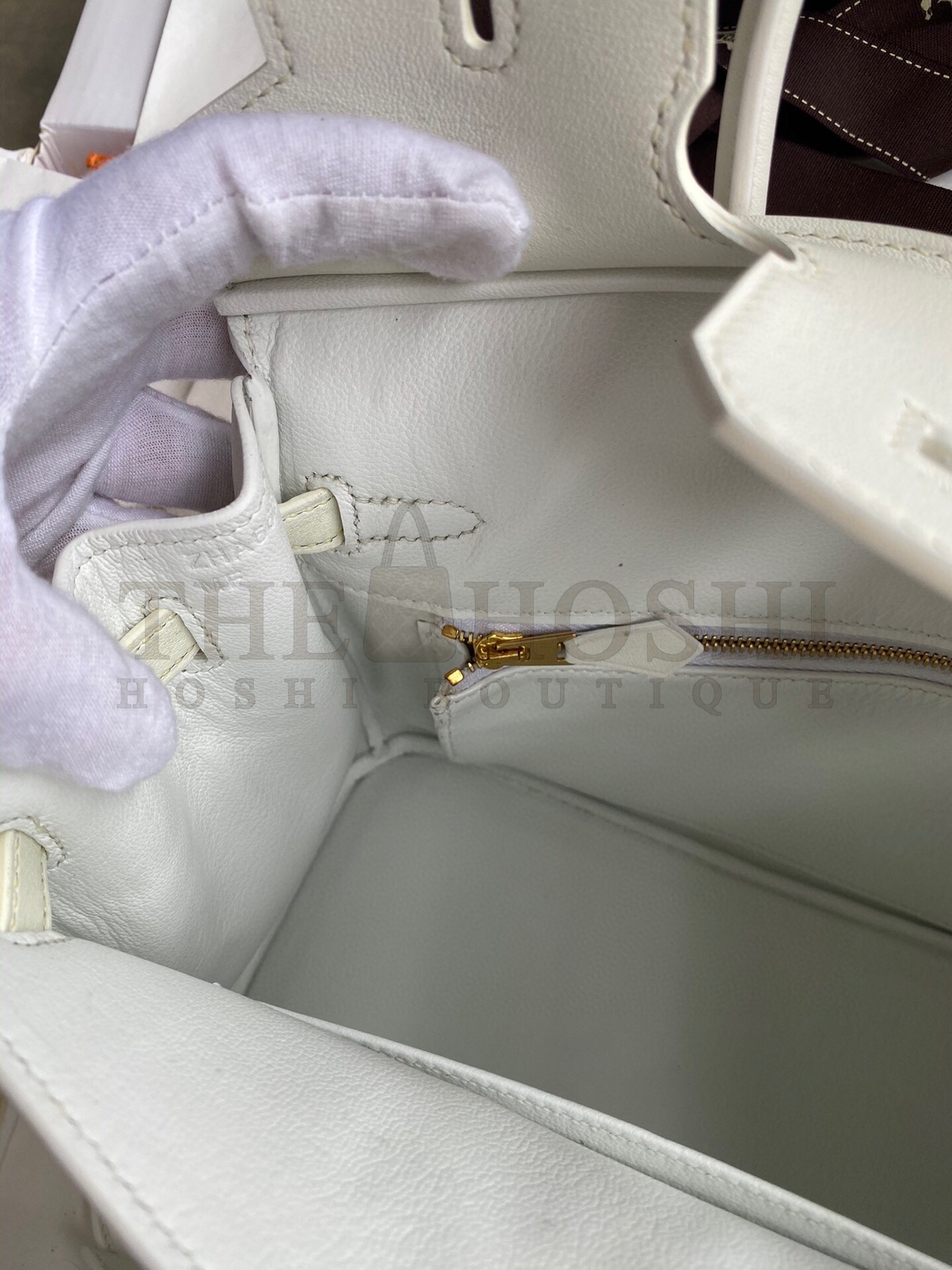 H**me5 Birkin 25 Retourne Handmade Bag In White Swift Calfskin Master Quality