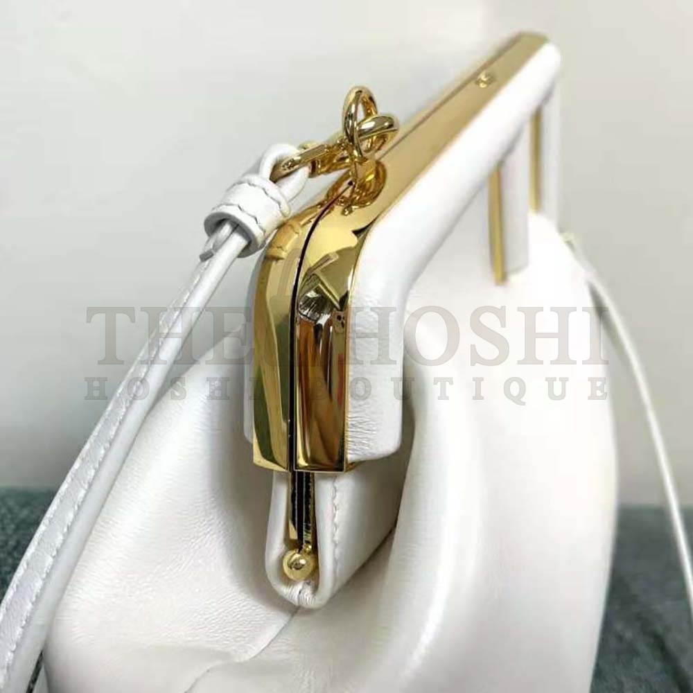 F**di Women First Small White Leather Bag Master Quality