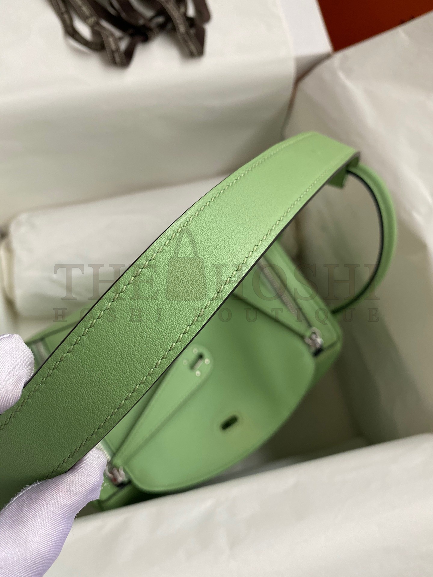 H**me5 Lindy 26 Handmade Bag In Vert Cypres Swift Calfskin Master Quality