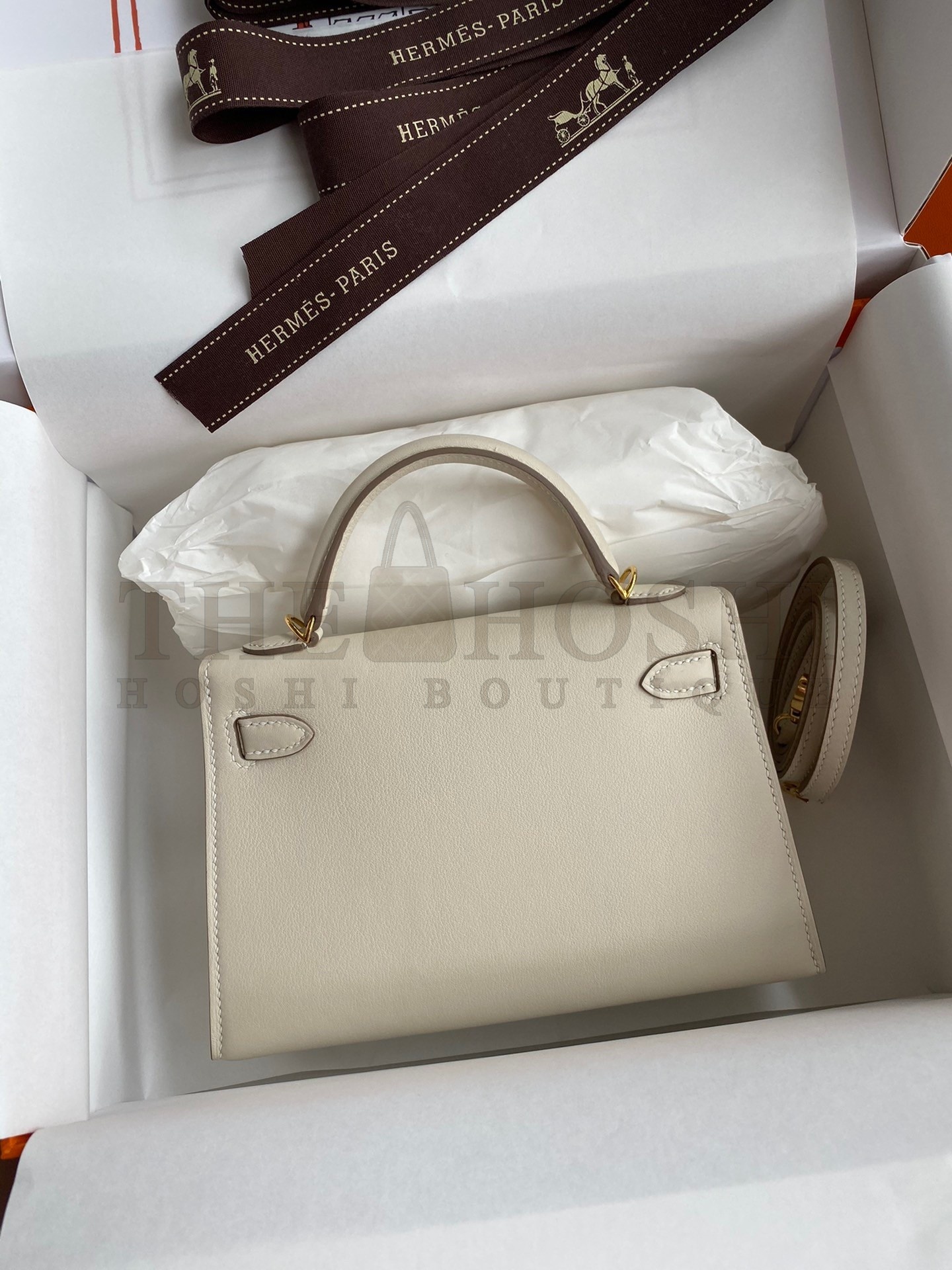 H**me5 Kelly Mini II Sellier Handmade Bag In Craie Swift Calfskin Master Quality