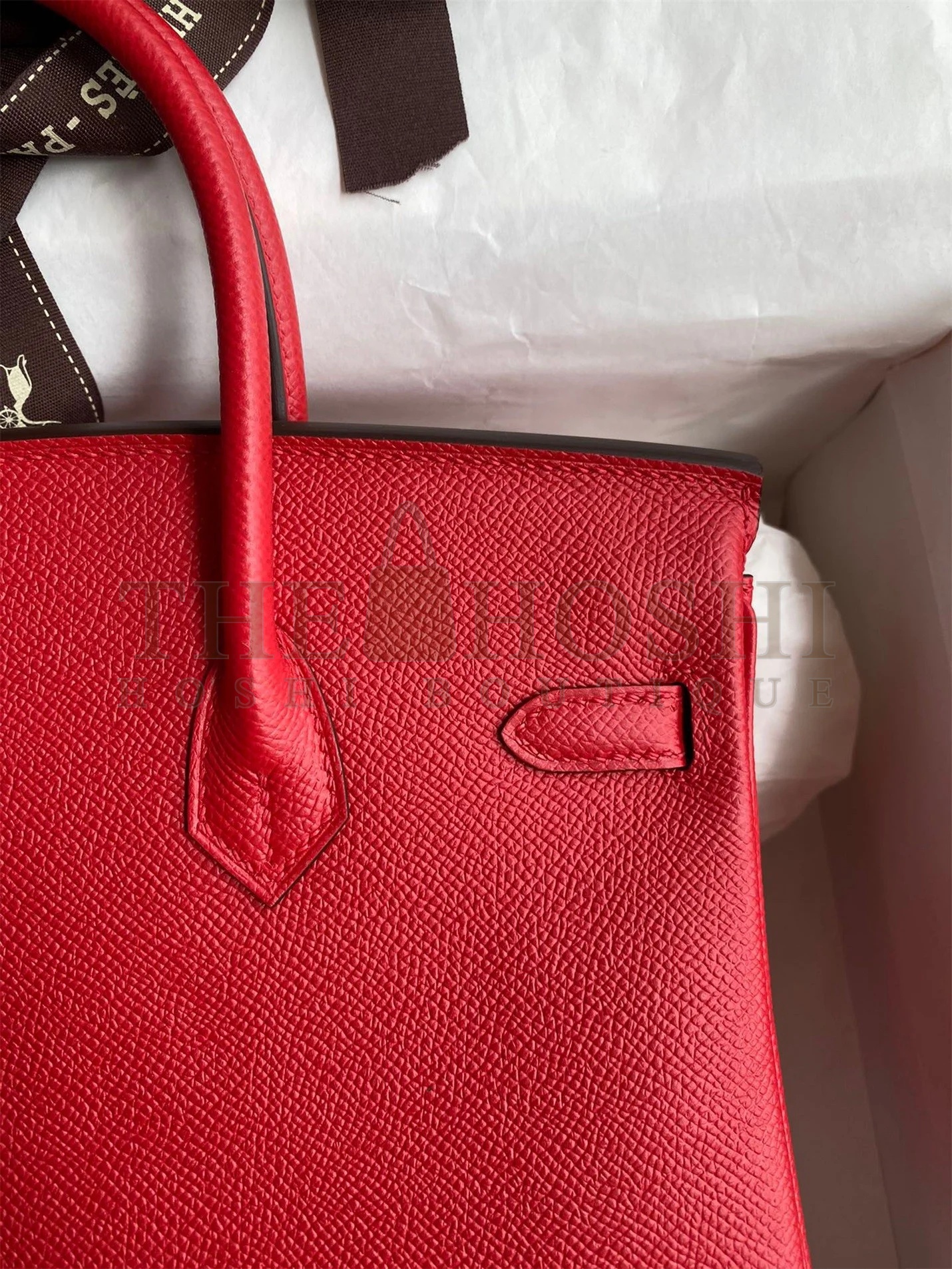H**me5 Birkin 25 Retourne Handmade Bag In Red Epsom Calfskin Master Quality