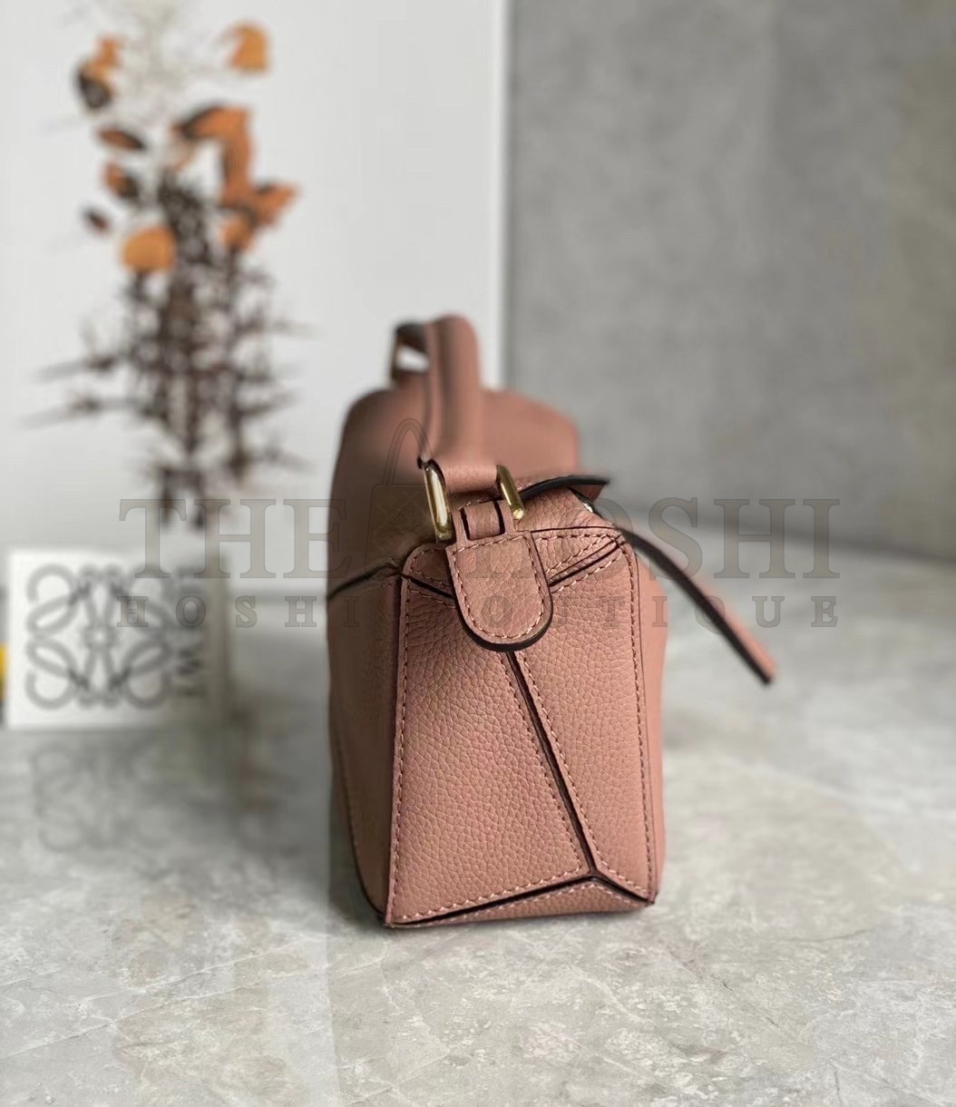 L0ew* Puzzle Mini Bag In Dark Blush Grained Calfskin Master Quality