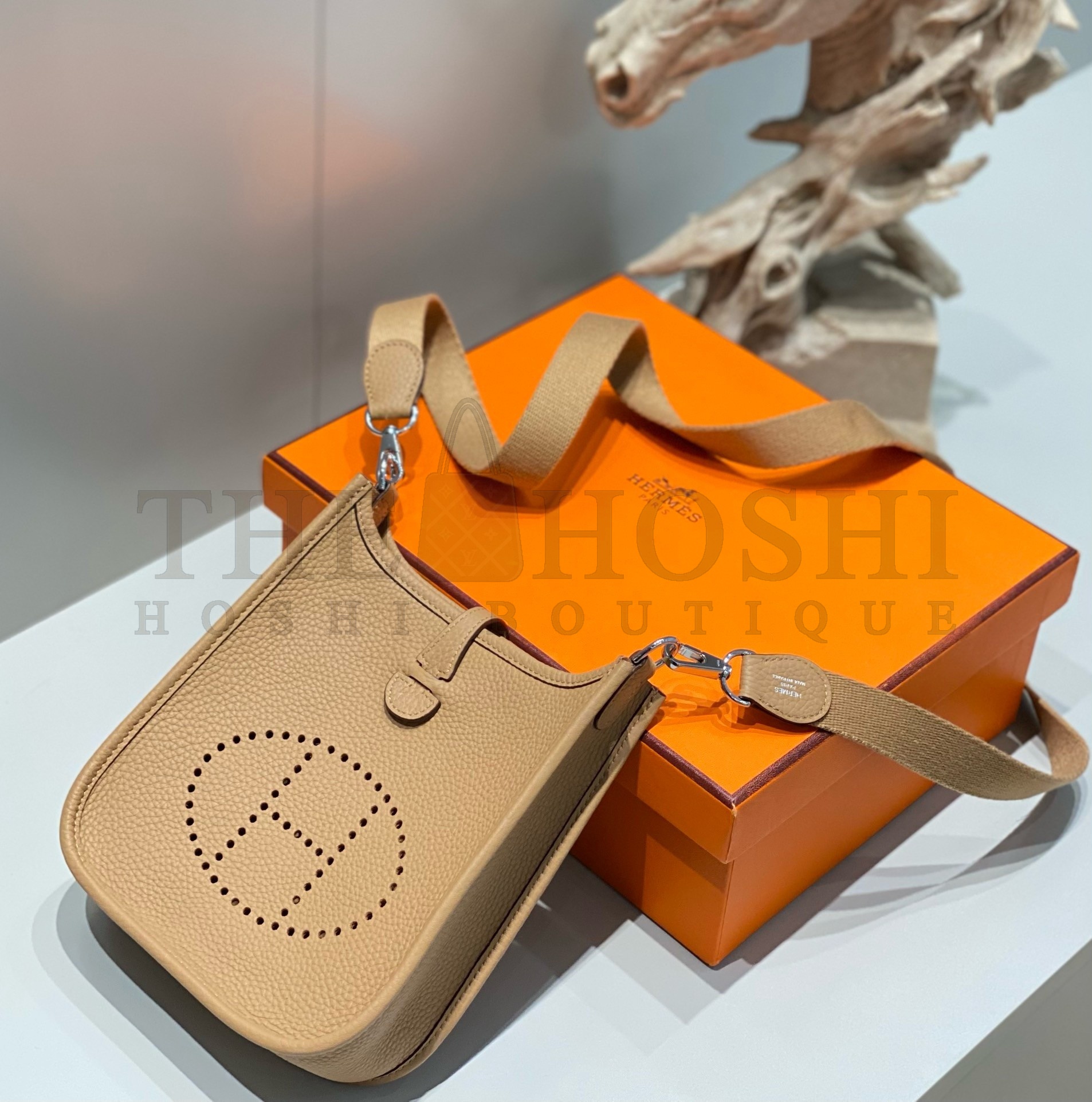 H**me5 Evelyne III TPM Bag In Chai Clemence Leather Master Quality