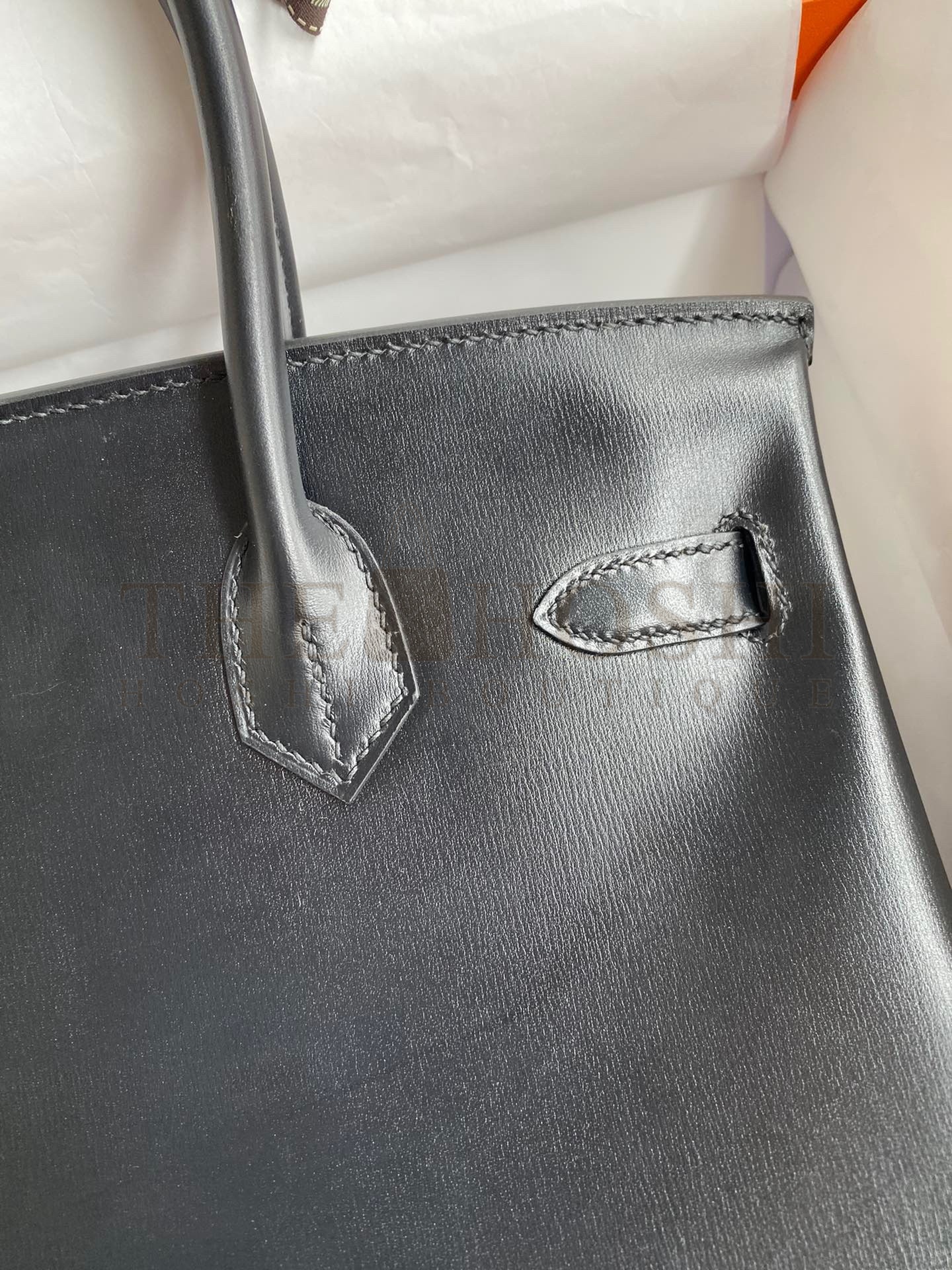 H**me5 Birkin 30 Retourne Handmade Bag In Black Box Calfskin Master Quality