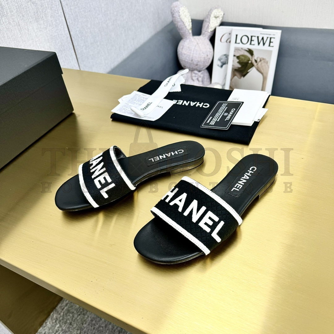 Ch**el sandals flat real leather Master Quality