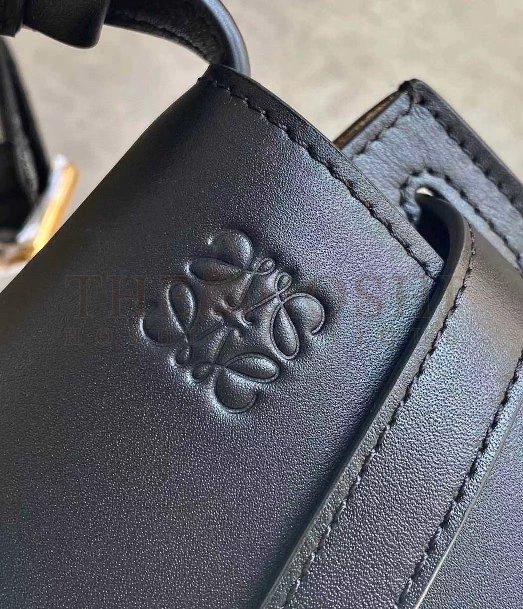 L0ew* Gate Dual Mini Bag In Black Calfskin Master Quality