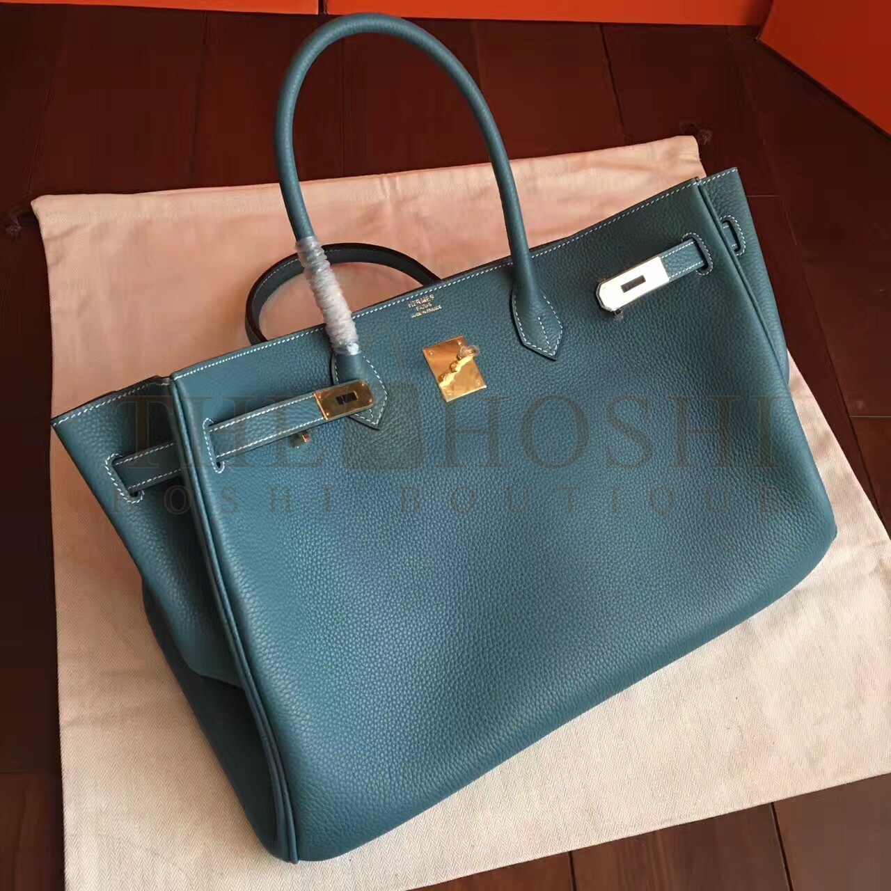 H**me5 Blue Jean Clemence Birkin 40cm Handmade Bag Master Quality