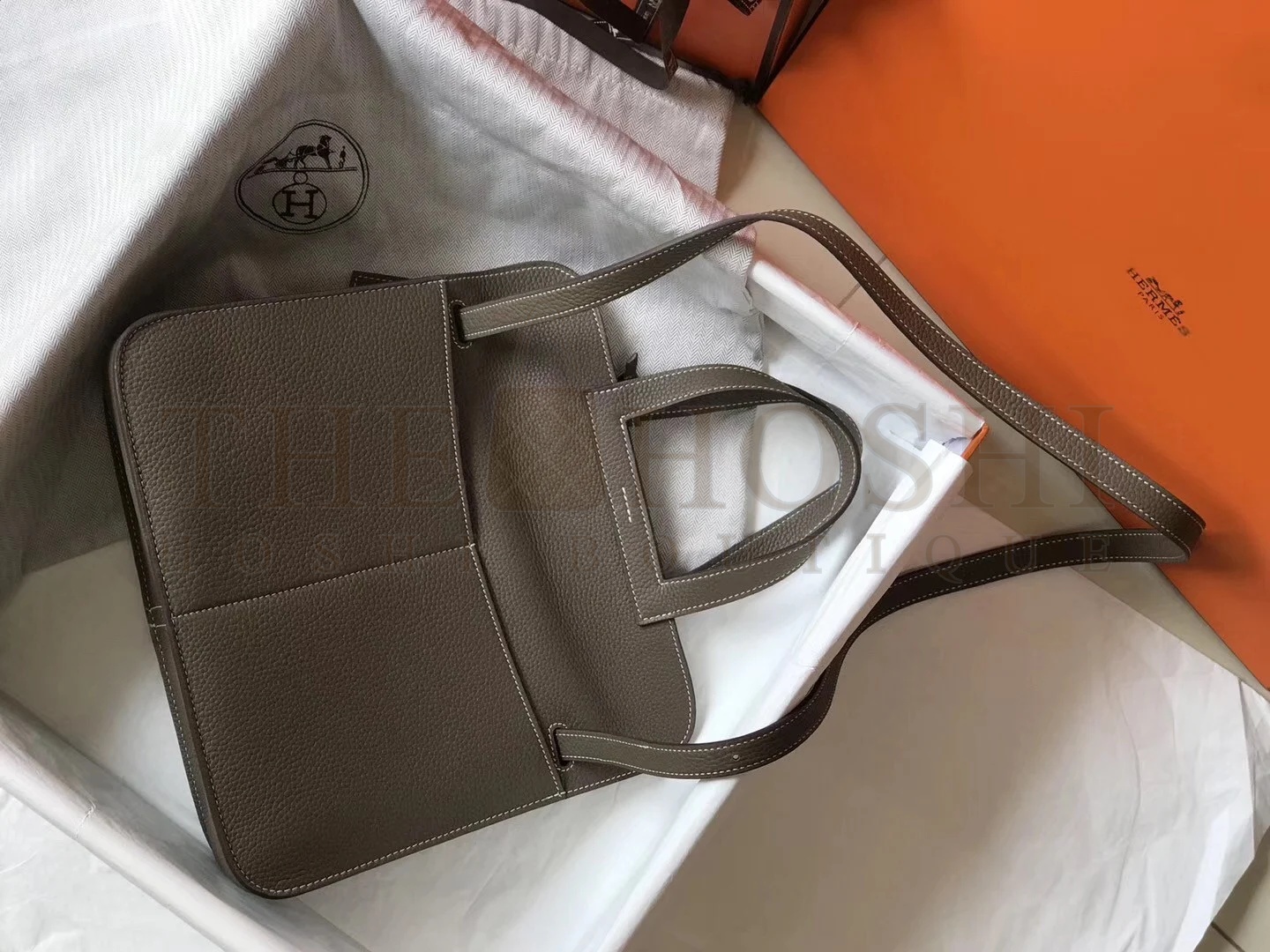 H**me5 Halzan 31cm Bag In Taupe Clemence Leather Master Quality