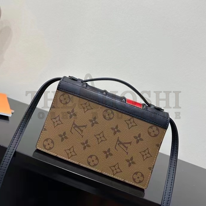 L0vis Vvtt0n LV Women Book Chain Wallet Brown Monogram Reverse Coated Canvas Cowhide Master Quality