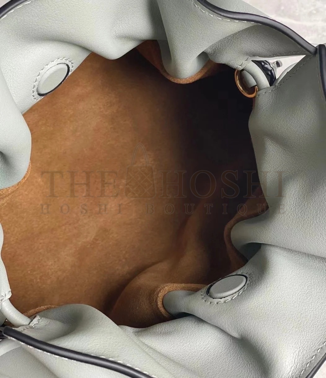 L0ew* Flamenco Clutch Bag In Ash Grey Calfskin Master Quality